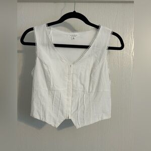 Kirious Los Angeles | White Sleeveless Crop Top | Size Small